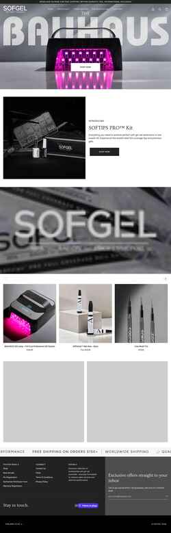 Snímek obrazovky sofgel.com