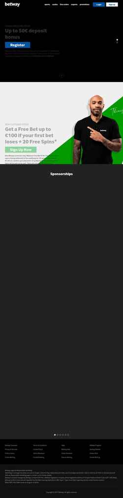 Ekrānuzņēmums betway.com