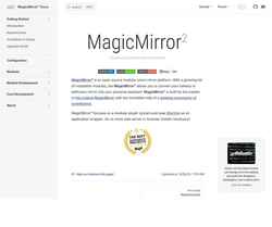 Snímka obrazovky docs.magicmirror.builders