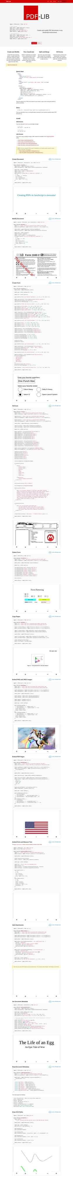 Képernyőkép pdf-lib.js.org