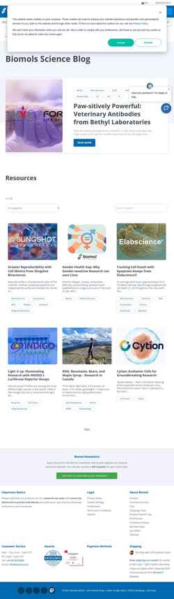 Skærmbillede resources.biomol.com