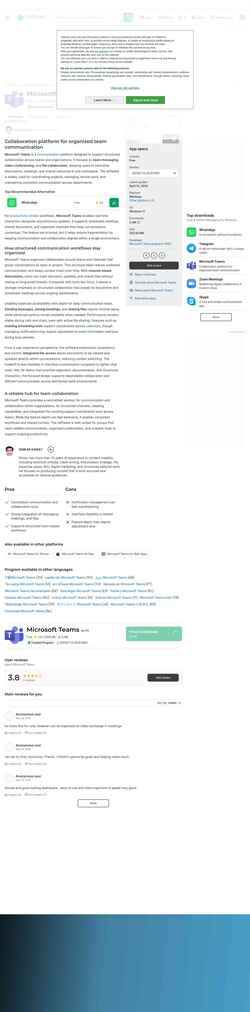 Снимак екрана microsoft-teams.en.softonic.com