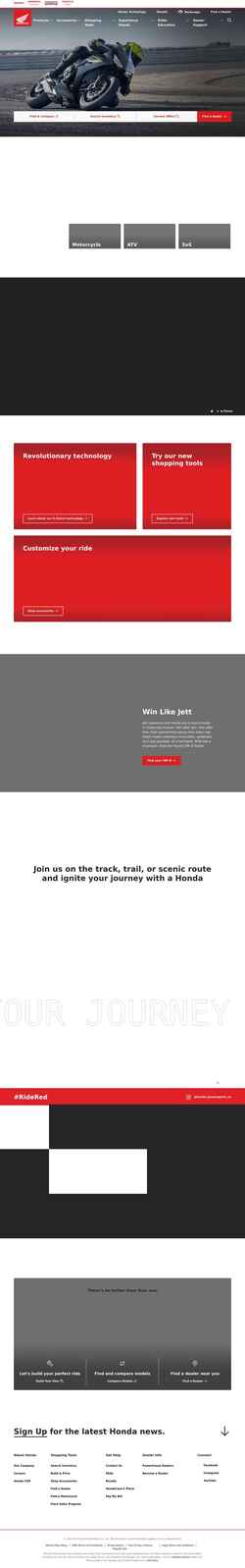 Captura de pantalla powersports.honda.com