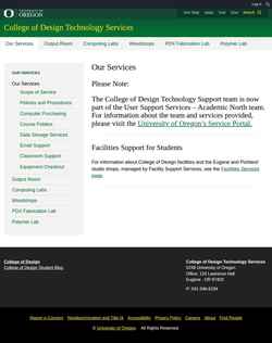 Captura de tela designtech.uoregon.edu
