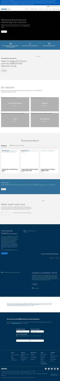 Captura de pantalla omronhealthcare.com