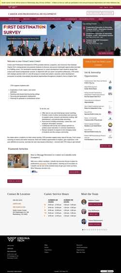 Posnetek zaslona career.vt.edu