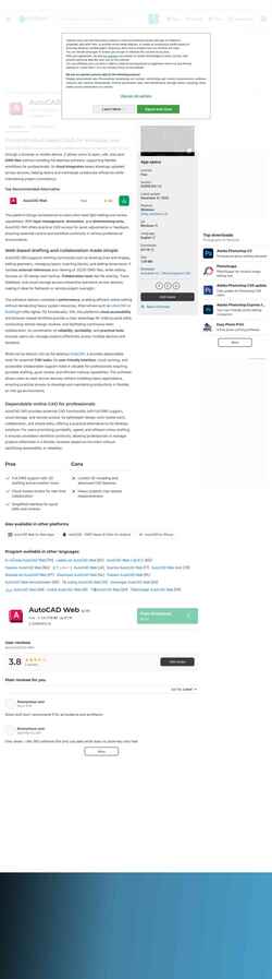 Snímek obrazovky autocad-360.en.softonic.com