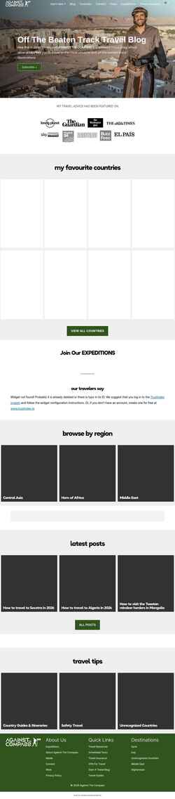 Снимак екрана againstthecompass.com