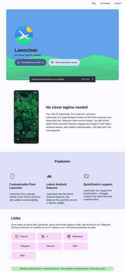 Screenshot lawnchair.app