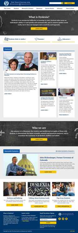 Captura de tela dyslexia.yale.edu