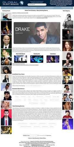Ekran görüntüsü globaltalentbooking.com