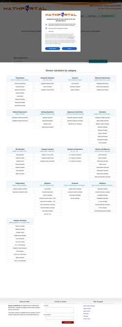 Снимак екрана www.mathportal.org