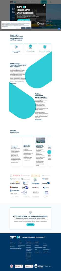 Skjermdump oceanpowertechnologies.com