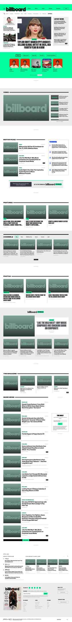 Captura de pantalla www.billboard.com