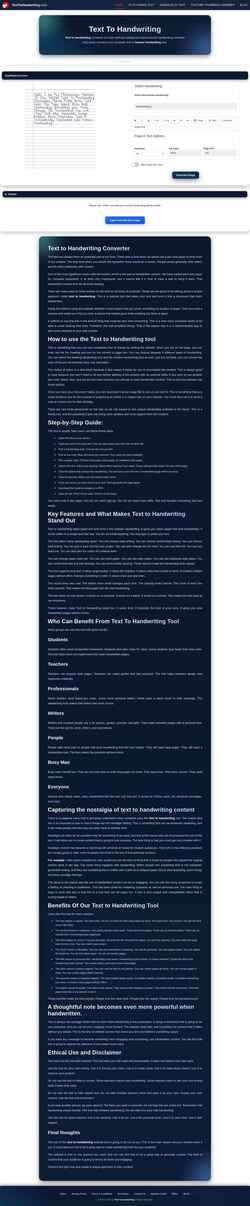 Ekrānuzņēmums texttohandwriting.com