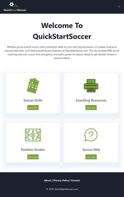 Zrzut ekranu quickstartsoccer.com