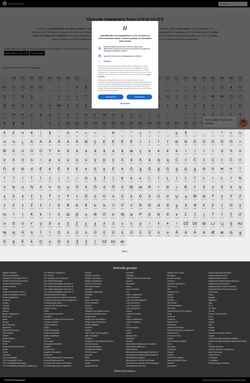 Screenshot www.unicodepedia.com