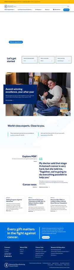 Екранна снимка www.mskcc.org