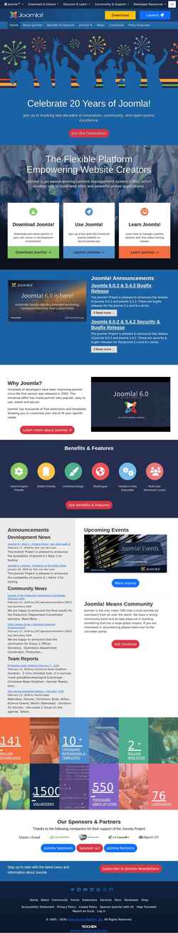 Captura de pantalla www.joomla.org