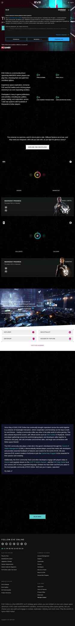 Екранна снимка www.eveonline.com