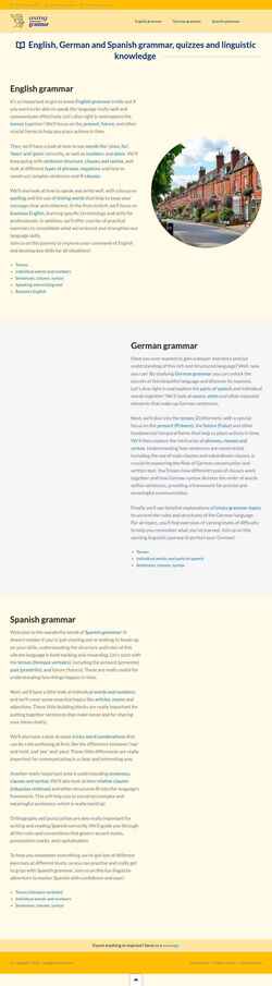 Posnetek zaslona www.usinggrammar.com