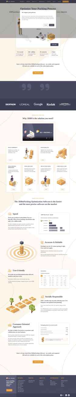 Скриншот www.3dbinpacking.com