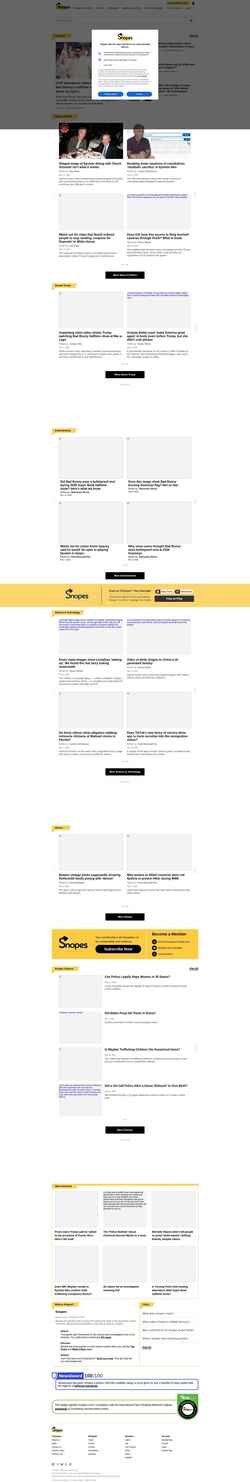 Στιγμιότυπο οθόνης www.snopes.com