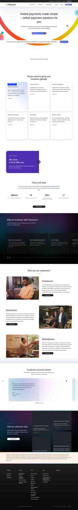 Schermafbeelding www.payoneer.com