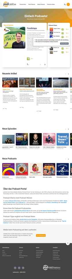 Captura de pantalla www.podcast.de