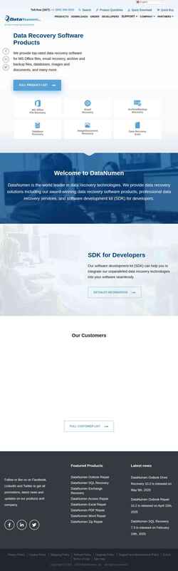 Snímek obrazovky www.datanumen.com