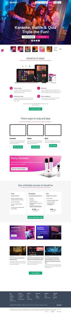 Captura de pantalla www.karafun.com