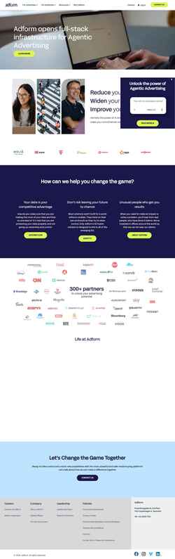Captură de ecran site.adform.com
