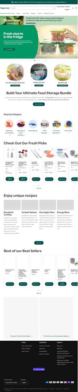 Ekrānuzņēmums www.tupperware.com
