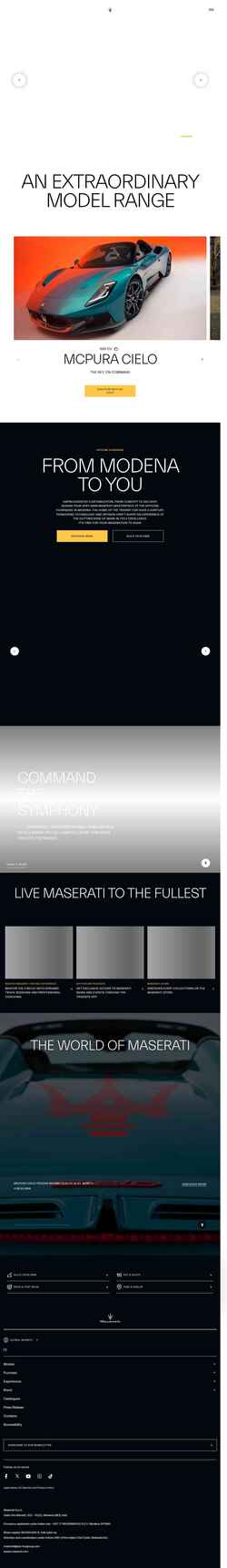 Skærmbillede www.maserati.com