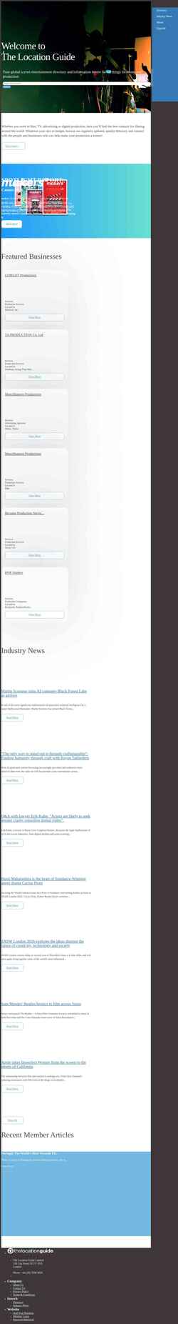 Screenshot www.thelocationguide.com