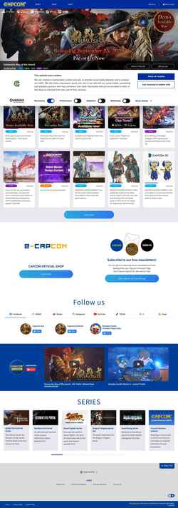 Снимак екрана www.capcom-games.com