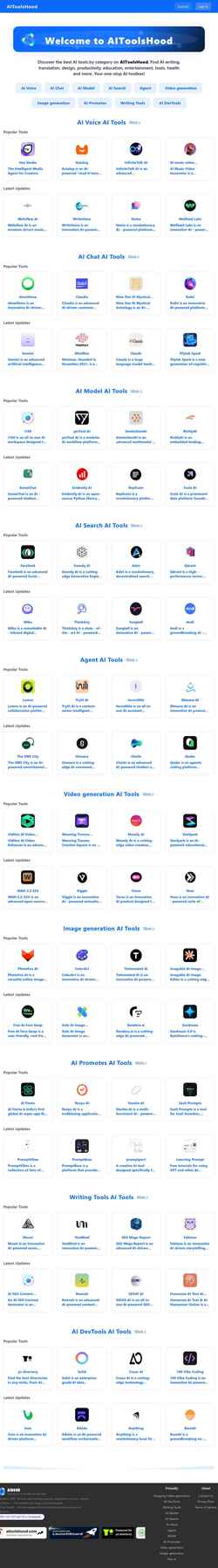 Screenshot www.aitoolshood.com
