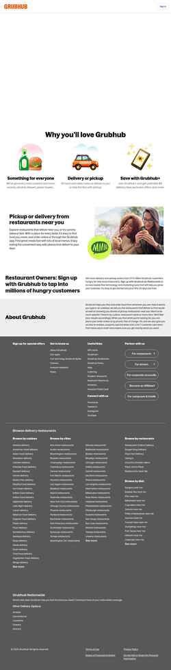Screenshot www.grubhub.com