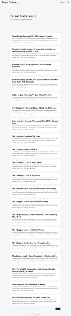 Skjermdump furandfeathers.pages.dev