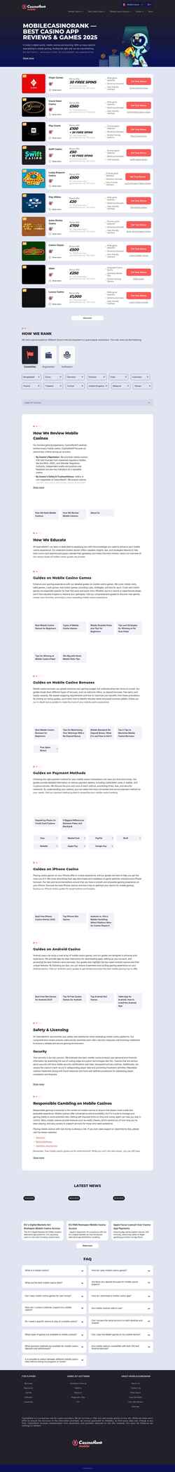 Snímek obrazovky mobilecasinorank.com