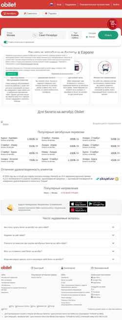 Captura de tela www.obilet.com