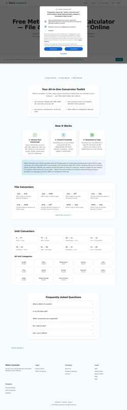 Ekran görüntüsü metric-converter.com