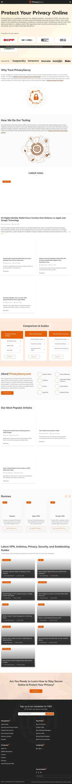 Снимак екрана privacysavvy.com
