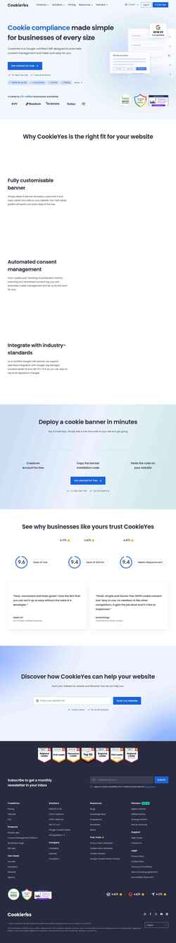 Zrzut ekranu www.cookieyes.com