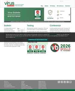 Captura de pantalla www.virusbulletin.com
