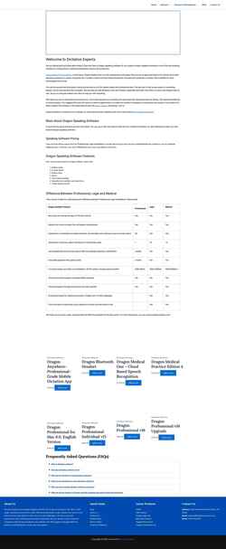 Skærmbillede dictationexperts.com