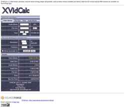 Screenshot xvidcalc.sourceforge.net