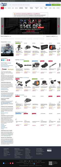 Screenshot www.opticsplanet.com