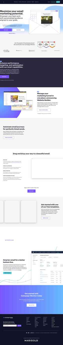 Screenshot www.campaignmonitor.com