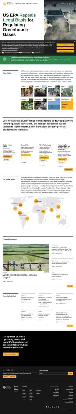 Screenshot www.wri.org